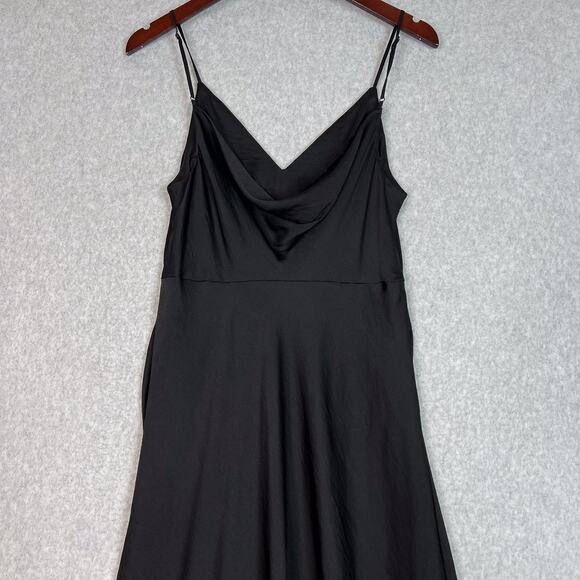 Free People Intimately Black Smoke & Mirrors Maxi Slip Dress Size Large - Picture 6 of 9